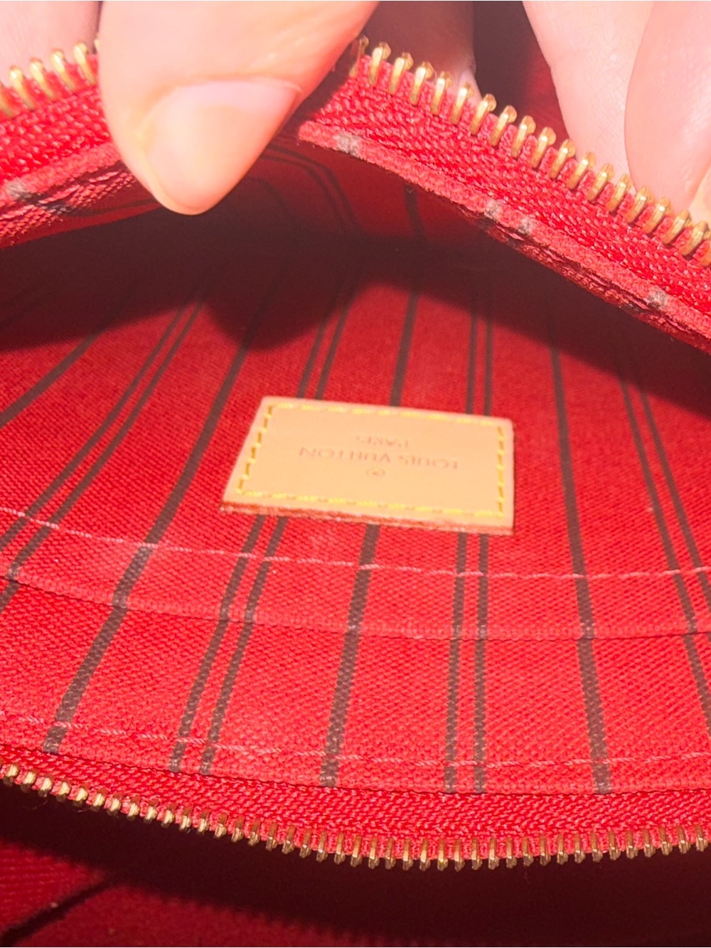 Louis Vuitton Brown Monogram Canvas Wristlet with Cherry Interior - Picture 5 of 7